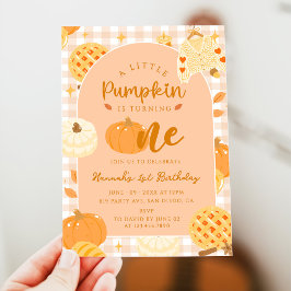 Invitación Nuestro pequeño Naranja de calabaza Boho Primer cu