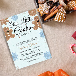 Invitación Nuestro pequeño Navidad Cookie Boy Baby Shower