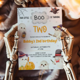 Invitación Nuestro pequeño novio cumple dos años de Halloween