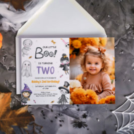 Invitación Nuestro pequeño novio cumple dos años de Halloween