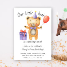 Nuestro pequeño oso cumple un año Cumpleaños de ni