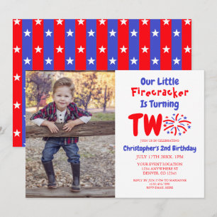 Invitación Nuestro pequeño petardo cumple 2 años