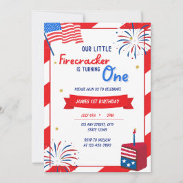 Invitación Nuestro pequeño petardo cumple un cumpleaños