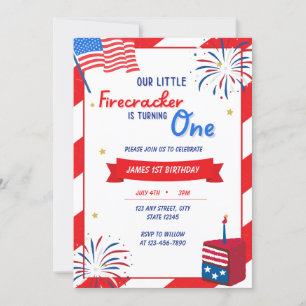 Invitación Nuestro pequeño petardo cumple un cumpleaños