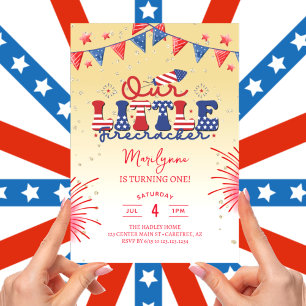 Invitación Nuestro pequeño petardo Fiesta amarillo de cumplea