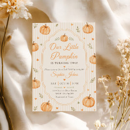 Invitación Nuestro Pequeño Pumpkin cumple 2 años