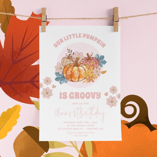 Invitación Nuestro pequeño Pumpkin es genial 1er cumpleaños (Subido por el creador)