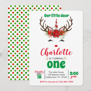 Invitación "Nuestro Pequeño Querido" Pequeños Navidades Chica