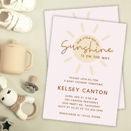 Invitación Nuestro pequeño rayo de Sunshine Boho Baby Shower