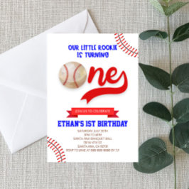 Invitación Nuestro pequeño rookie baseball un primer Fiesta d