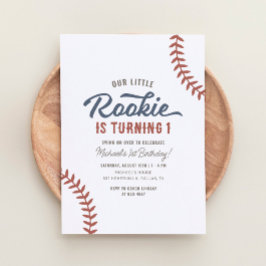 Invitación Nuestro pequeño rookie de béisbol, primer cumpleañ