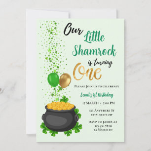 Invitación Nuestro Pequeño Shamrock se está volviendo un cump
