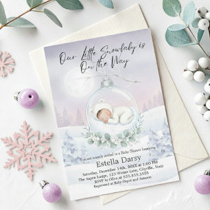 Invitación Nuestro Pequeño Snowbaby está en camino Muestra de