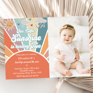 Invitación Nuestro Pequeño Sol Cumple Segundo Cumpleaños