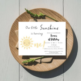 Invitación Nuestro Pequeño Sol Cumple Un Años Lindo Cumpleaño