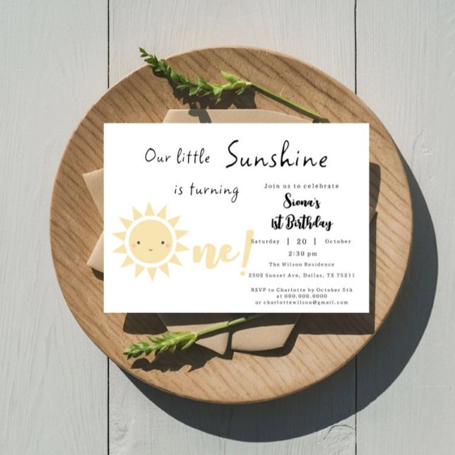 Invitación Nuestro Pequeño Sol Cumple Un Años Lindo Cumpleaño (Subido por el creador)