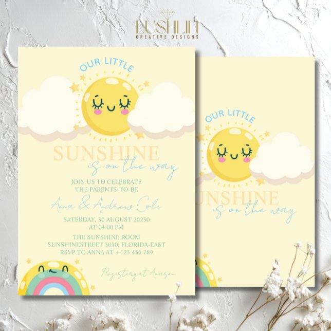 Invitación Nuestro Pequeño Sol Está En Camino De Baby Shower (Subido por el creador)