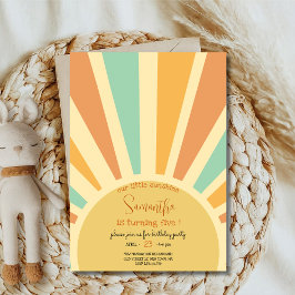 Invitación nuestro pequeño sol gran sol con los rayos cumplea