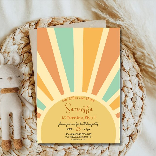 Invitación nuestro pequeño sol gran sol con los rayos cumplea (Subido por el creador)