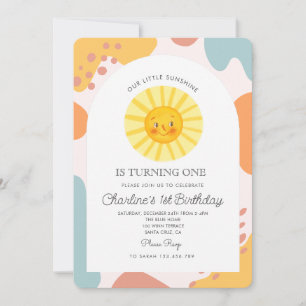 Invitación Nuestro pequeño sol que se convierte en un domingo