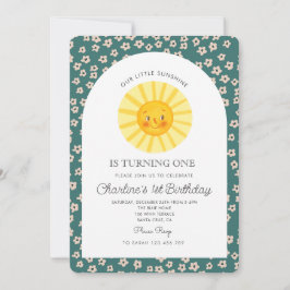 Invitación Nuestro pequeño sol que se convierte en un domingo