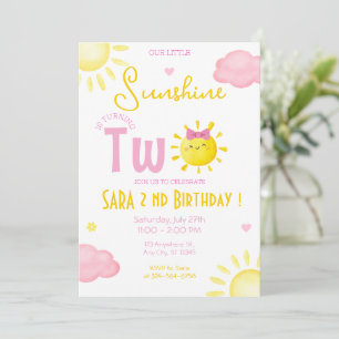 INVITACIÓN NUESTRO PEQUEÑO SOL SE ESTÁ VOLVIENDO DOS CUMPLEAÑ