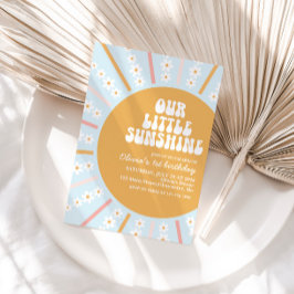 Invitación Nuestro Pequeño Sunshine boho florido primer cumpl