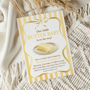 Invitación Nuestro pequeño tema de arco amarillo para baby sh