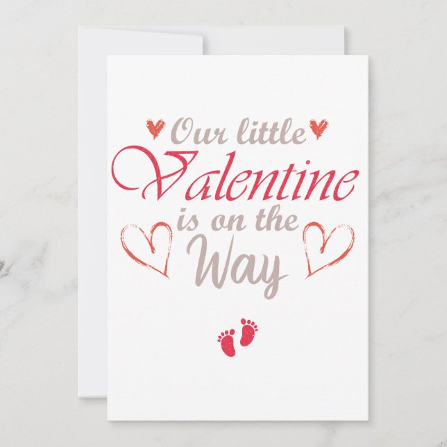 Invitación Nuestro Pequeño Valentín Está En Camino, Regalo Em (Anverso)