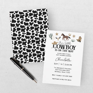 Invitación Nuestro Pequeño Vaquero Rodeo de Bebé Occidental