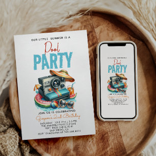 Invitación nuestro pequeño verano es el segundo cumpleaños de