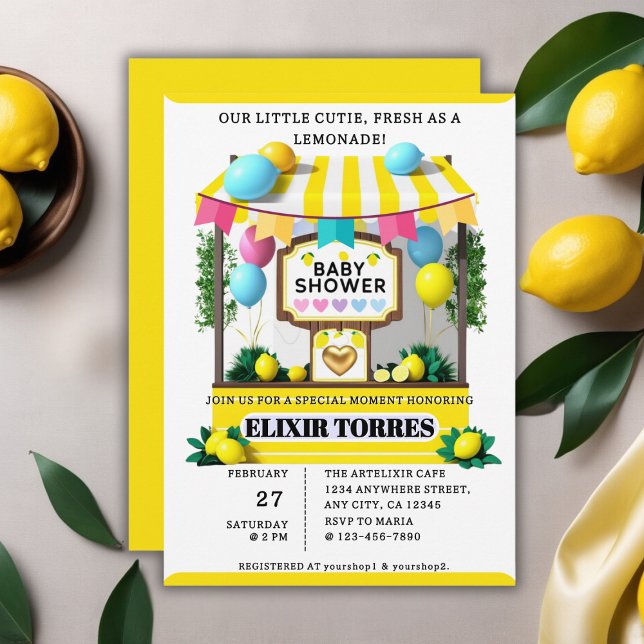 Invitación Nuestro pequeño y cortito stand de Baby Shower (Subido por el creador)