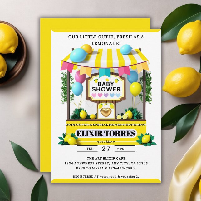 Invitación Nuestro pequeño y cortito stand de Baby Shower (Subido por el creador)