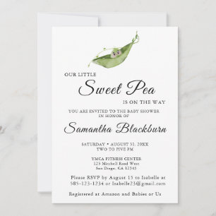 Invitación Nuestro Pequeño Y Dulce Pea De La Manera En Que Ba