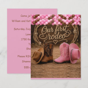 Invitación Nuestro Primer Rodeo Cumpleaños Gemelo Descarga Di