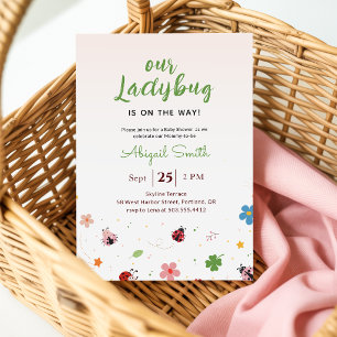 Invitación Nuestro Shower de Bebé Mariquita Niña