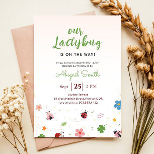 Invitación Nuestro Shower de Bebé Mariquita Niña