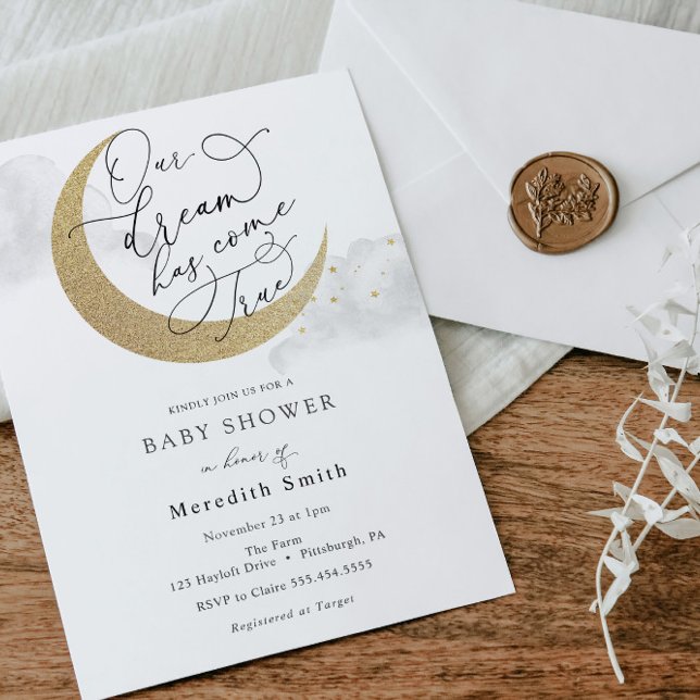 Invitación Nuestro sueño se ha hecho realidad en la luna y el (Subido por el creador)