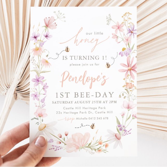 Invitación Nuestros Chicas de Abejas de Flor Pequeña Miel Pri (Subido por el creador)