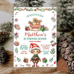 Invitación Nuestros pequeños Navidades elfos cocinan el niño<br><div class="desc">Invitación a la fiesta de cumpleaños del enano,  Fiesta de revelación de género del anciano con copos de nieve,  cumpleaños de niños con adornos de Navidad.</div>