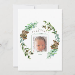 Invitación Nuestros primeros Navidades como abuelos Foliage P