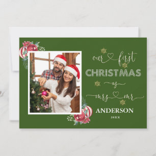 Invitación Nuestros primeros Navidades como Sr. y Sra. Callig
