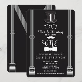 Invitación Nuestros tirantes Man Hipster pequeños Cumpleaños 