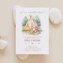 Invitación Nueva aventura feliz Camper Baby Shower Invite