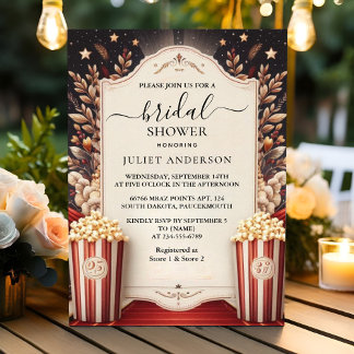 Invitación Nueva boleta de cine más popular ducha de novia