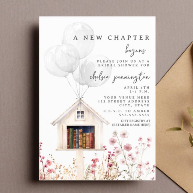 Invitación Nueva Capitulo Floral Mini Biblioteca para Despedi (Subido por el creador)