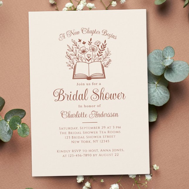 Invitación Nueva Capitulo Terracota Flores Silvestres Despedi (Subido por el creador)