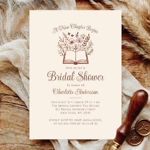 Invitación Nueva Capitulo Terracota Flores Silvestres Despedi