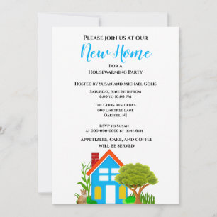 Invitación Nueva Casa Calentando el Hogar Estilo Casual