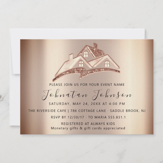 Invitación Nueva Casa Fiesta de Inauguración de Casa Inmobili (Anverso)